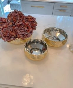 Inspire Me! Home Decor Champagne Textured Ceramic Bowls (3 Sizes)