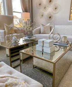 Inspire Me! Home Decor White Glass And Mirror Decorative Boxes (2 Sizes)