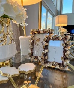 Inspire Me! Home Decor Gold Ginko Leaf Picture Frame (2 Sizes) Picture Frames