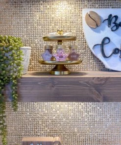 Inspire Me! Home Decor Mini Gold Two Tier Metal Cake Stand