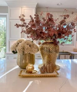 Inspire Me! Home Decor Oversized Gold Metal Hammered Planter