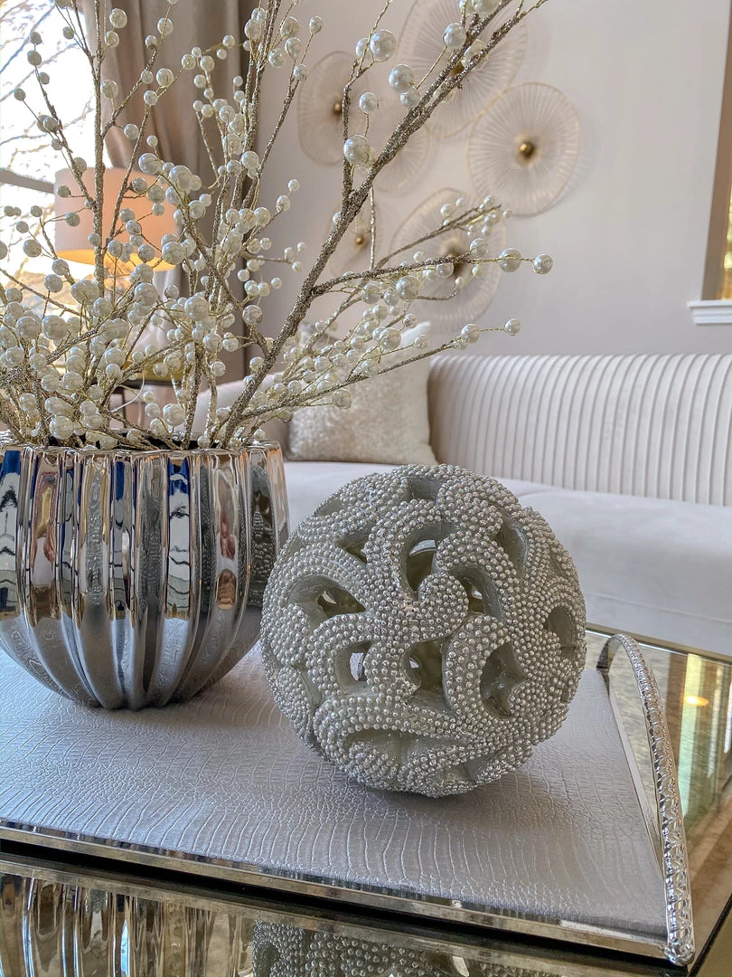 Inspire Me! Home Decor Champagne Detailed Orb 3 Inspire Me! Home Decor Champagne Detailed Orb