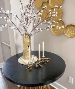 Inspire Me! Home Decor Gold Metal Tree Trunk Vase With Silver Bird