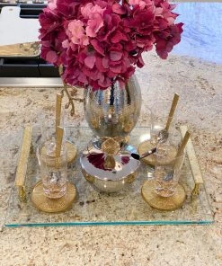 Inspire Me! Home Decor Bowl With Gold Floral Handle