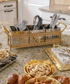 Inspire Me! Home Decor Marble Napkin Holder With Gold Detailing