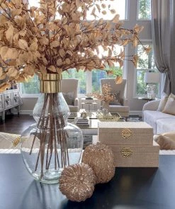 Inspire Me! Home Decor Champagne Glitter Pumpkins (2 Sizes)