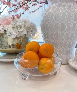 Inspire Me! Home Decor Round Glass Bowl With Feet