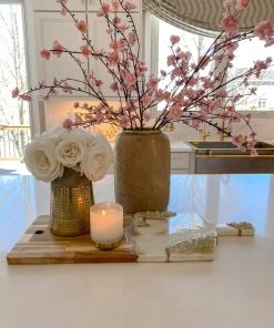 Inspire Me! Home Decor Ceramic Large Grey Vase W/ Gold Raised Design 7 Inspire Me! Home Decor Ceramic Large Grey Vase W/ Gold Raised Design