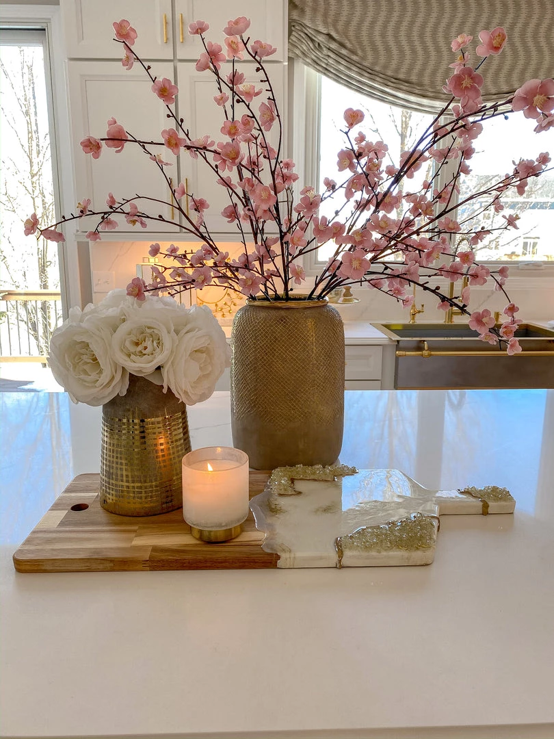 Inspire Me! Home Decor Ceramic Large Grey Vase W/ Gold Raised Design 5 Inspire Me! Home Decor Ceramic Large Grey Vase W/ Gold Raised Design