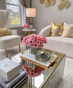 Inspire Me! Home Decor Charcoal Grey Marble Hexagon Coasters W/ Gold Edge