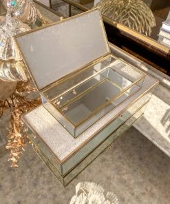 Inspire Me! Home Decor Glass Box Set With White Glitter Top (Set Of 2) 8 Inspire Me! Home Decor Glass Box Set With White Glitter Top (Set Of 2)