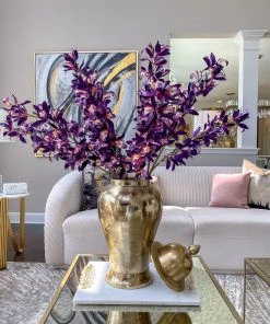 Inspire Me! Home Decor Deep Purple Dendrobium Orchid Stem