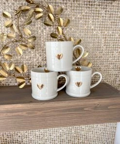 Inspire Me! Home Decor Cream & Gold Sweetheart Mug