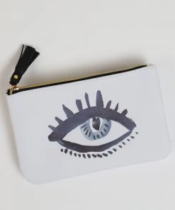 Inspire Me! Home Decor Faux Leather Evil Eye Cosmetic Bag