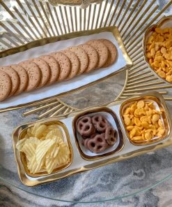 Inspire Me! Home Decor Long Gold Edge Tray