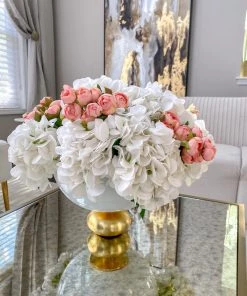 Inspire Me! Home Decor Floral Stems Real Touch White Hydrangea Stem