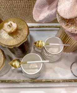 Inspire Me! Home Decor Gold Spoons With White Handle (Set Of 4)