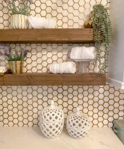 Inspire Me! Home Decor White Latticework Lidded Jar (2 Sizes) KITCHEN