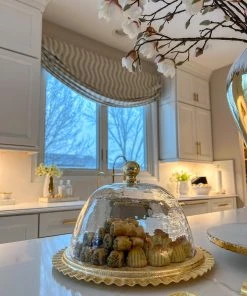 Inspire Me! Home Decor Gold Cake Dome With Ripple Edge (2 Colors)