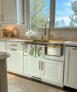 Inspire Me! Home Decor Pink Tulip Kitchen Towels (Set Of 2)