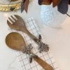 Inspire Me! Home Decor Silver Acorn Detailed Mango Wood Servers