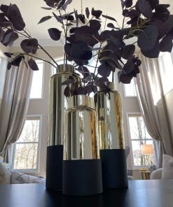 Inspire Me! Home Decor Gold & Matte Black Vase (3 Sizes)