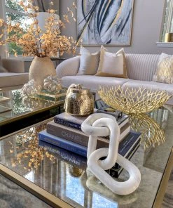 Inspire Me! Home Decor Ceramic Textured Metallic Vase ( Gold & Silver )