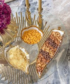 Inspire Me! Home Decor Gold Edge Flower Bowl 10 Inspire Me! Home Decor Gold Edge Flower Bowl