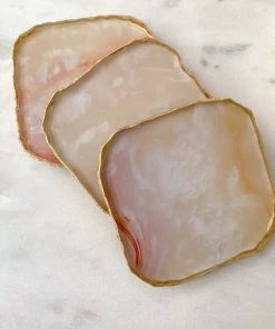 Inspire Me! Home Decor Coaster W/ Gold Trim (2 Colors) Price For 1