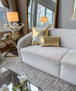 Cloud9d PILLOWS, RUGS, & THROWS Becca Ivory And Gold Pillow - 14