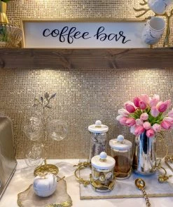 Inspire Me! Home Decor WALL ART & MIRRORS Coffee Bar Wood Sign