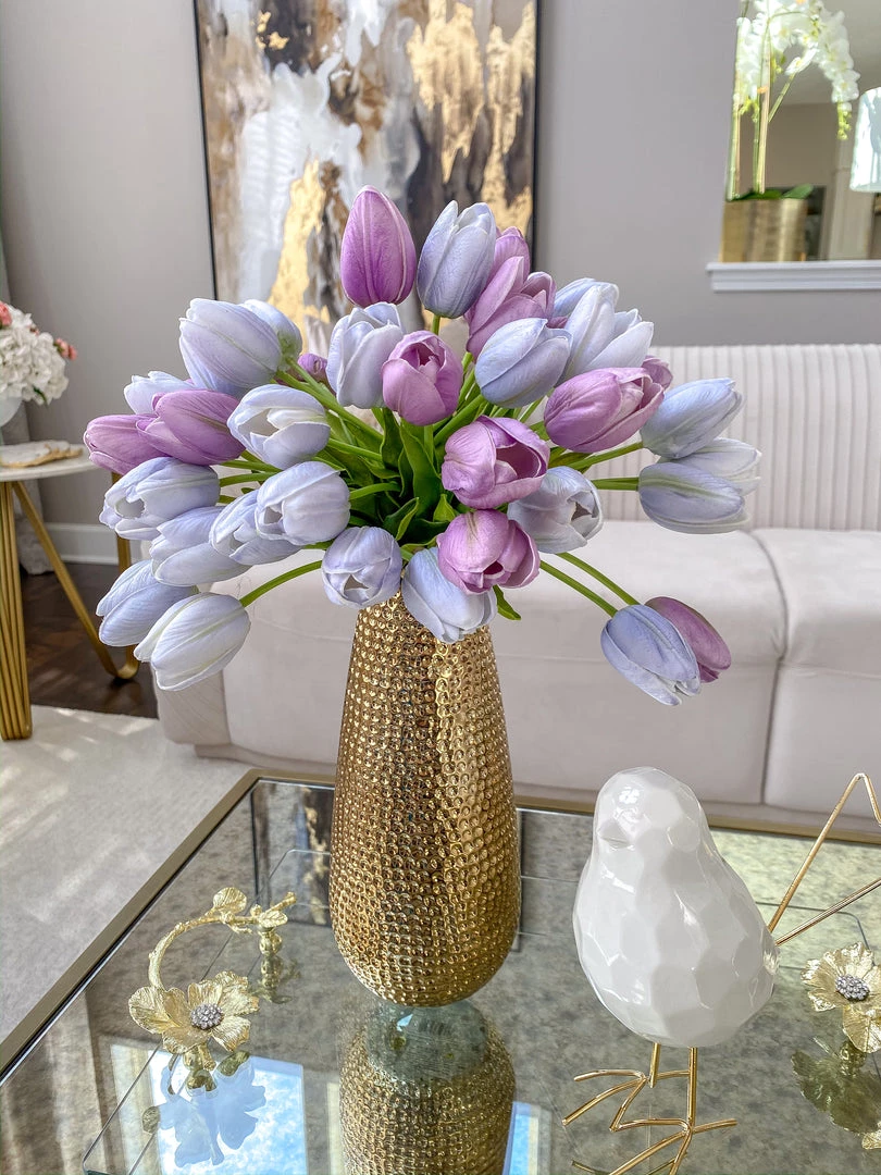 Inspire Me! Home Decor Real Touch Purple Tulip Bundle (3 Shades) 12 Inspire Me! Home Decor Real Touch Purple Tulip Bundle (3 Shades)