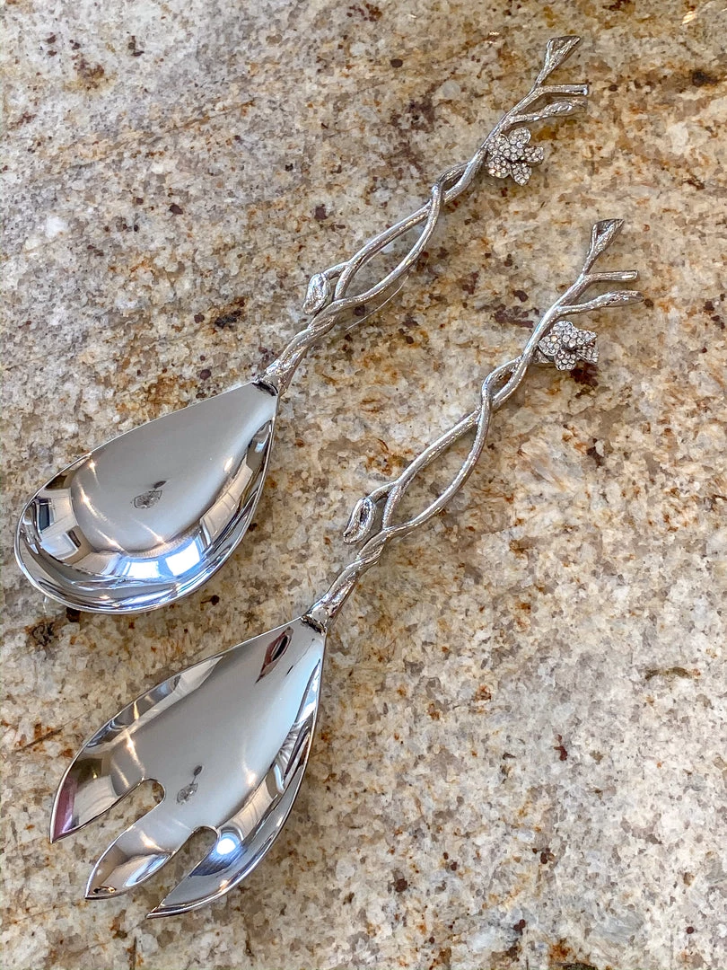 Inspire Me! Home Decor KITCHEN Crystal Detailed Leaf Server Set 6 Inspire Me! Home Decor KITCHEN Crystal Detailed Leaf Server Set