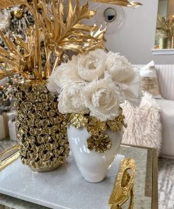 Inspire Me! Home Decor Gold Cascading Floral And White Vase 15 Inspire Me! Home Decor Gold Cascading Floral And White Vase