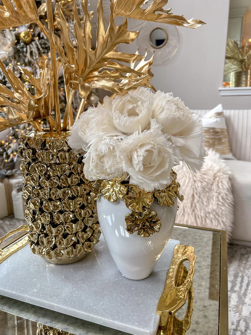 Inspire Me! Home Decor Gold Cascading Floral And White Vase 7 Inspire Me! Home Decor Gold Cascading Floral And White Vase