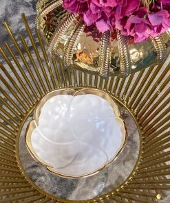 Inspire Me! Home Decor Gold Edge Flower Bowl