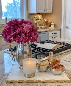 Inspire Me! Home Decor Marble Tray With Metallic Edge (2 Colors)