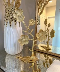 Inspire Me! Home Decor Decorative Gold Floral Branch Sculpture