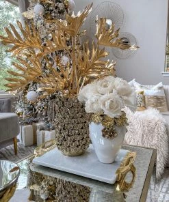 Inspire Me! Home Decor Gold Cascading Floral And White Vase 17 Inspire Me! Home Decor Gold Cascading Floral And White Vase