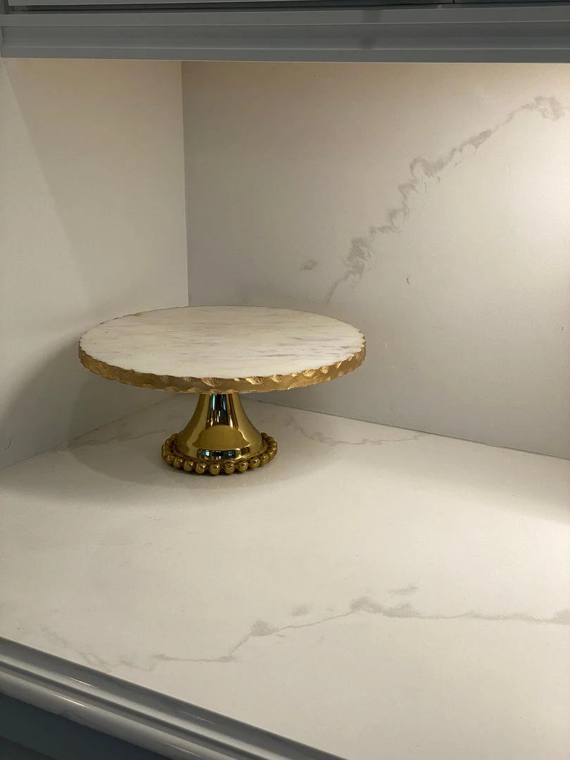 Inspire Me! Home Decor Gold Marble Cake Stand (2 Sizes) 8 Inspire Me! Home Decor Gold Marble Cake Stand (2 Sizes)