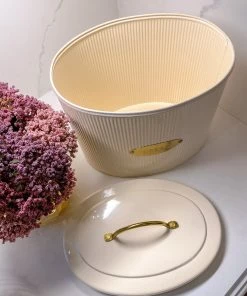 Inspire Me! Home Decor Breadbox With Gold Handle