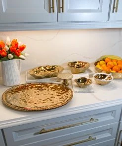 Inspire Me! Home Decor Gold Wavy Beaded Bowls (2 Sizes)