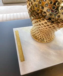 Inspire Me! Home Decor Herringbone Marble Tray