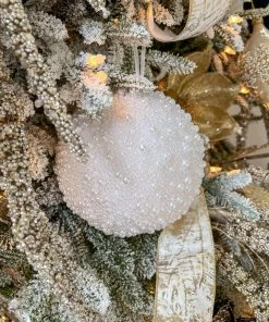 Inspire Me! Home Decor Gold Oversized Beaded White And Pearl Ornament (2 Sizes)