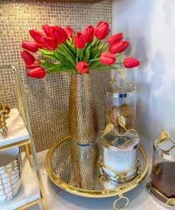 Inspire Me! Home Decor Polished Gold Hammered Vase
