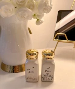 Inspire Me! Home Decor Busy Bees Salt & Pepper Shaker Set Gold