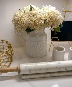 Inspire Me! Home Decor White Floral Detailed Pitcher 10 Inspire Me! Home Decor White Floral Detailed Pitcher