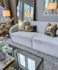 Cloud9d Elise Charcoal Gold Pillow - 20" X 20" PILLOWS, RUGS, & THROWS 11 Cloud9d Elise Charcoal Gold Pillow - 20