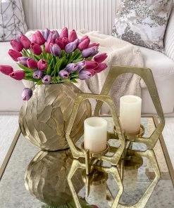 Inspire Me! Home Decor Gold Geometric Candle Holder (2 Sizes)