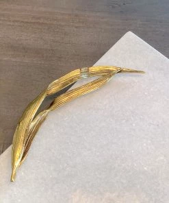 Inspire Me! Home Decor Willow Leaf Handle White Marble Tray